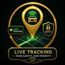 Live GPS tracking for every ride – your safety is our priority