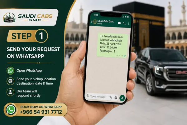 Book Taxi via WhatsApp in Makkah, Madinah, Jeddah & Taif – Saudi Cabs GMC