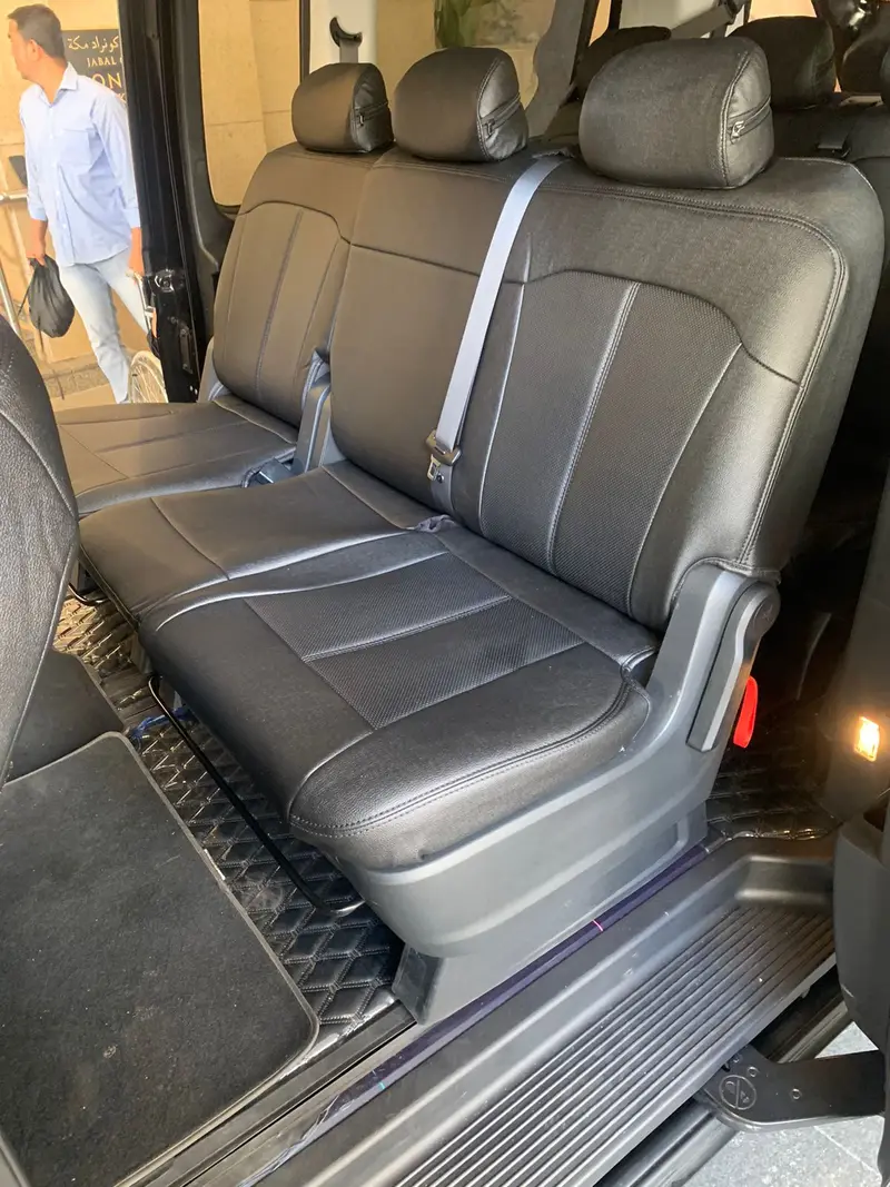 Hyundai Staria Rear Seats – Spacious 7-Seat Taxi Interior Saudi Cabs GMC